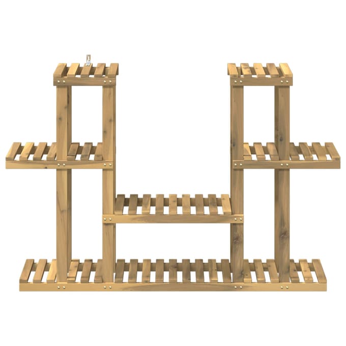 vidaXL - Plantenstand - Witgewassen - 123 - x - 25 - x - 78,5 - cm - Massief - Acacia - Hout