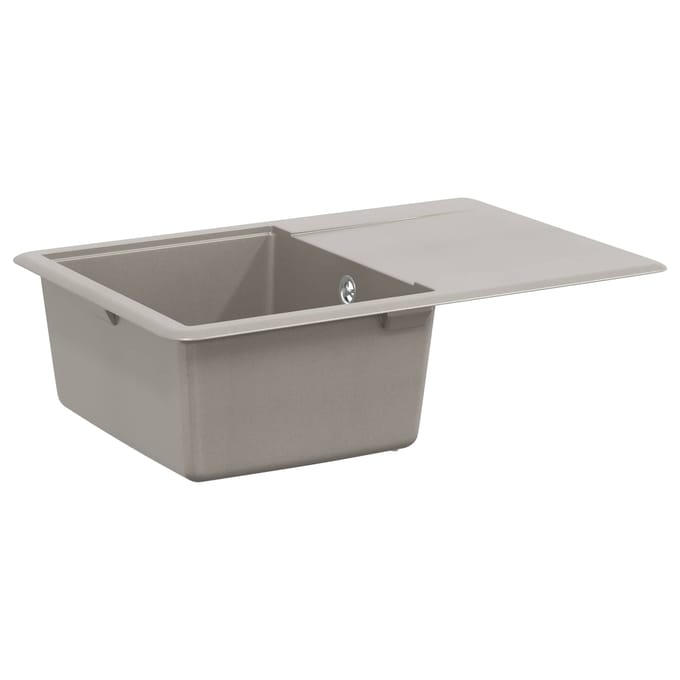 vidaXL - Wasbak - 80% - Kwarts - en - 20% - Hars - 670 - x - 460 - mm - Grijs