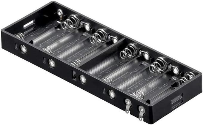 Batterijhouder - Batterijbox AA - Apparaten Voeden - Soldeerflens - 10x AA - Zwart