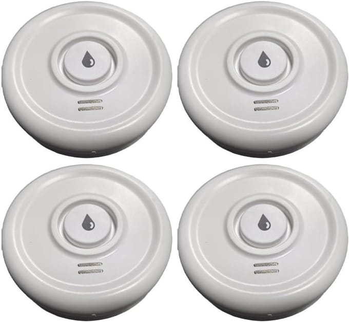 Waterdetector - Watermelder - Thuisbeveiliging - Luid alarm - 4 stuks - Wit