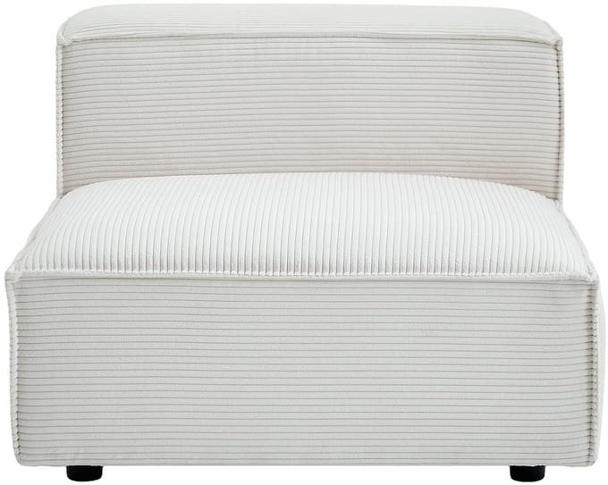 Vente-unique Fauteuil in beige ribfluweel RUZOLO