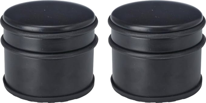 Deurstopper - 2x - rond - RVS - mat zwart - 9 x 9 x 7.5 cm - 1 kilo gewicht