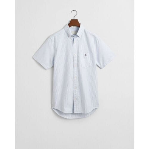 Gant Overhemd Classic Oxford Stripe Button-Down Short Sleeve Licht Blauw / male