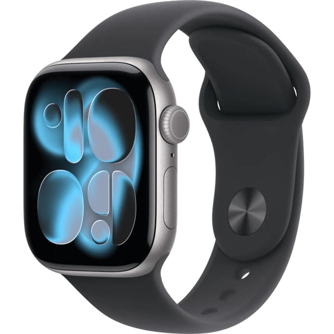 Apple Watch 11 - Wifi + 5G - 42mm - Space Grey Aluminium Case with Black Sport Band - M/L
