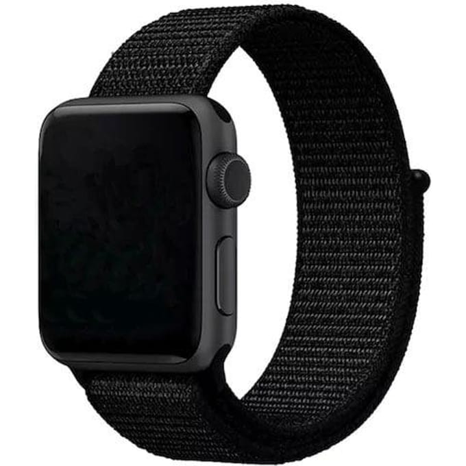 2+1 | Apple Watch Bandje Flyne - Geweven - Nylon - Zwart