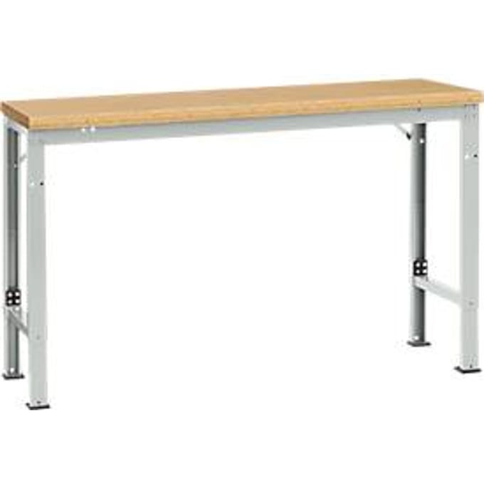 Manuflex basistafel UNIVERSAL Speciaal, 1500 x 800 mm, multiplex natuur, lichtgrijs