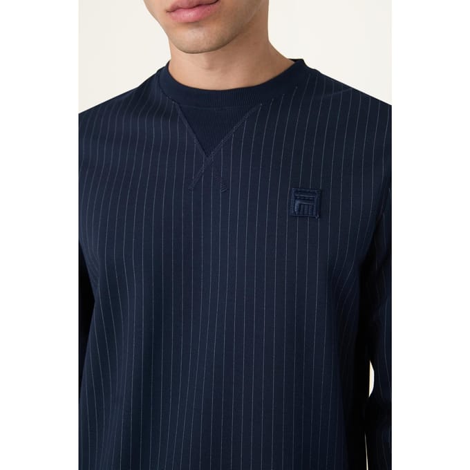 FILA Brera Regular Pinstriped Crewneck Sweatshirt Black Taglia: M | Maglioni a maglia Outlet | Uomo | Nero