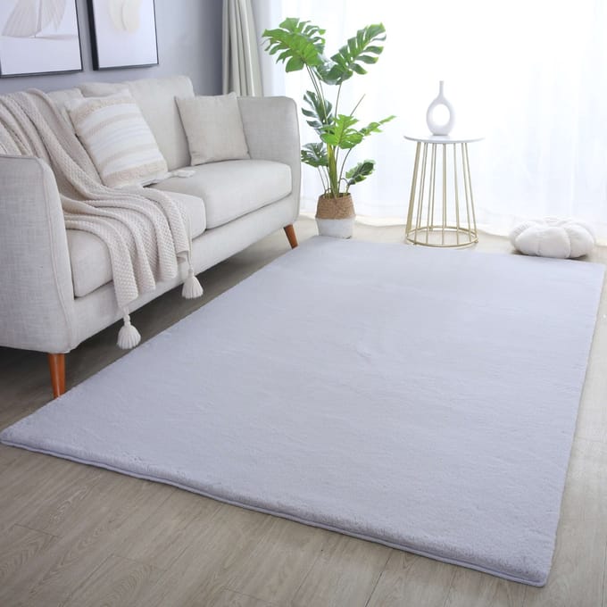 Flycarpets Teresa Hoogpolig Fluffy Vloerkleed - Zilver - 80x150 cm
