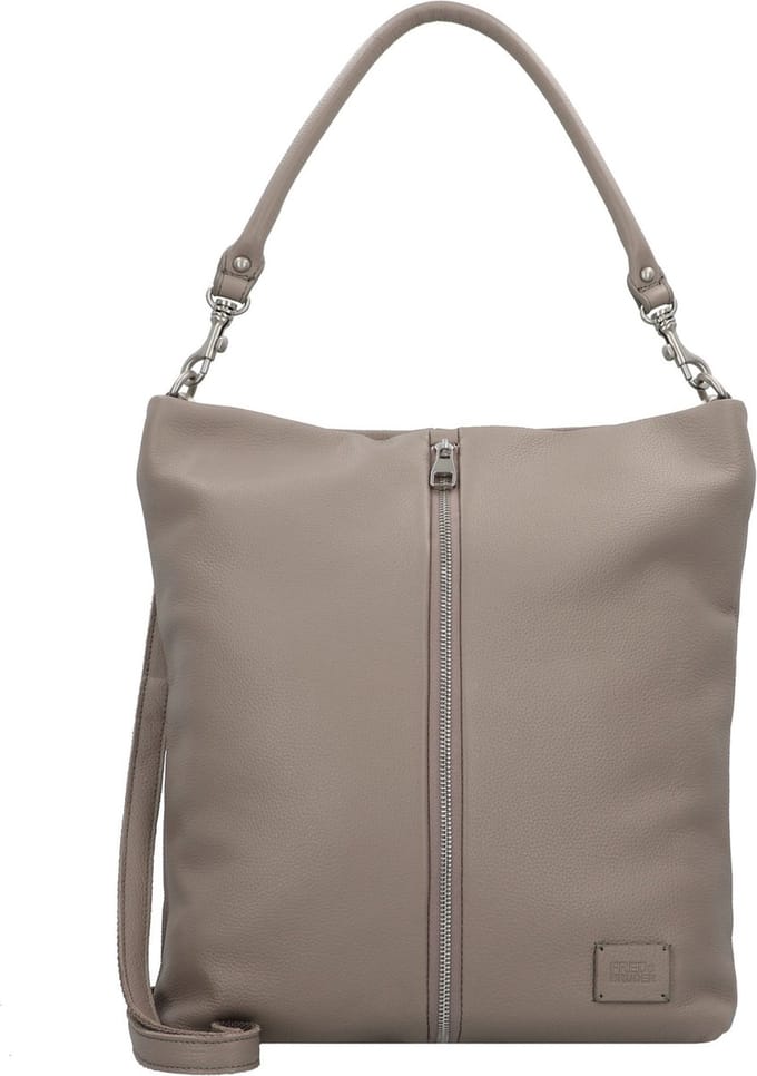 FREDsBRUDER Leren Schoudertas Feeling Good Zip-Hobo Warm Grey Taupe