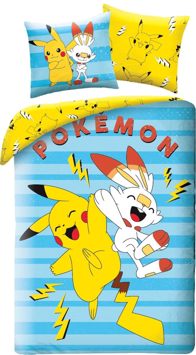 Pokémon Dekbedovertrek, High Five - Eenpersoons - 140 x 200 cm - Katoen