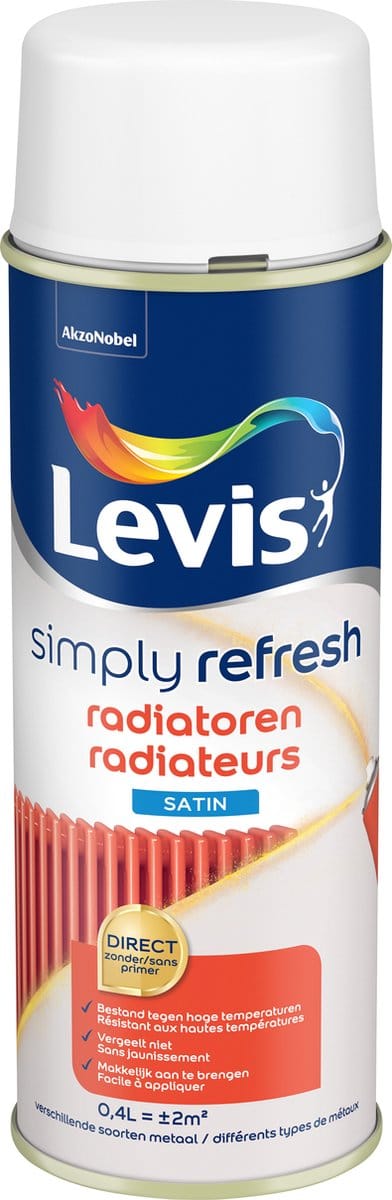 Levis - Simply Refresh Radiatoren Satin Spray - Wit - 0,4 L