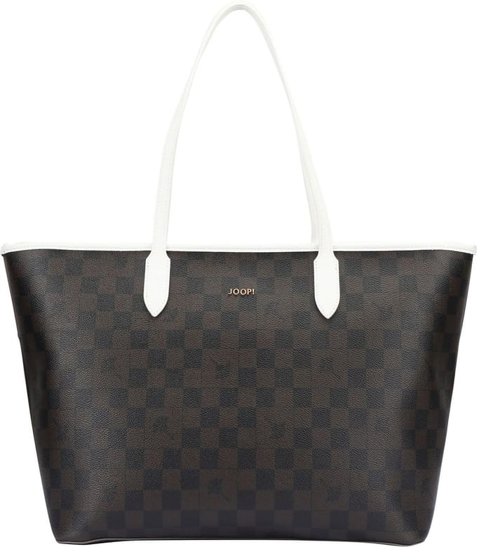 JOOP! Schoudertas Piazza Edition Lara Shopper White Donkerbruin