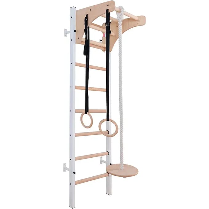 BenchK klimrek Set 211B met Kinderspeelaccessoires 211W Wit + A204 beuken