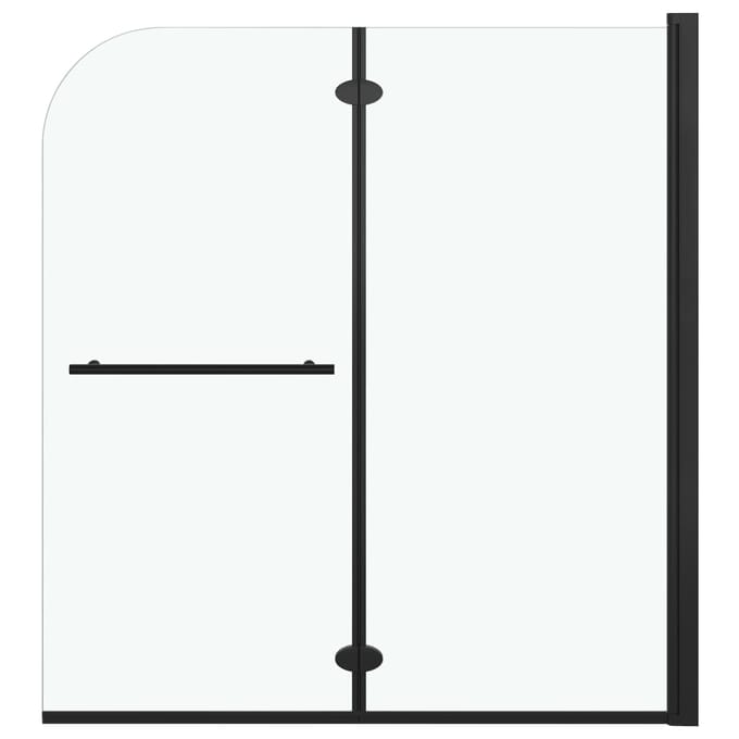 vidaXL - Douchewand - inklapbaar - 2 - panelen - 120x140 - cm - ESG - zwart