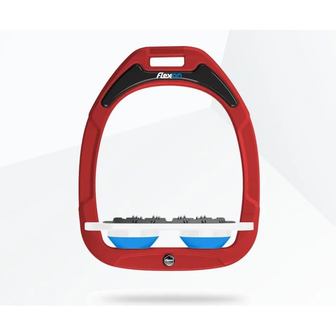 Platte Ultra Grip stijgbeugels Rood/Wit/Blauw Flex-On Green Composite