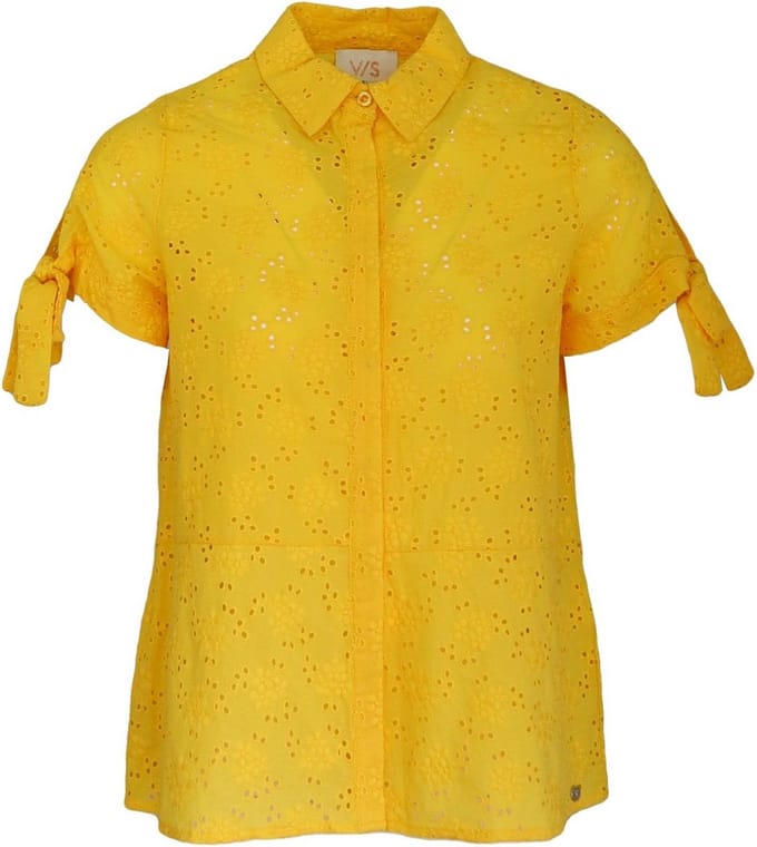 Verysimple • gele opengewerkte blouse • maat 34 (IT40)
