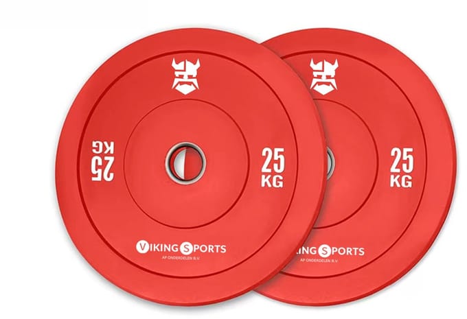 Viking Sports - Bumper plate - 25 kg - rubber - rood
