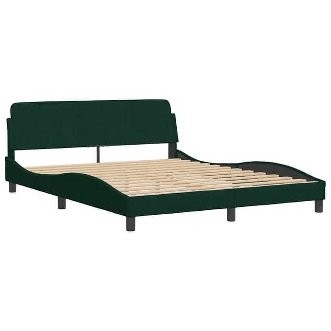 vidaXL - Bedframe - "Dover" - 160x200 - cm - fluweel - donkergroen