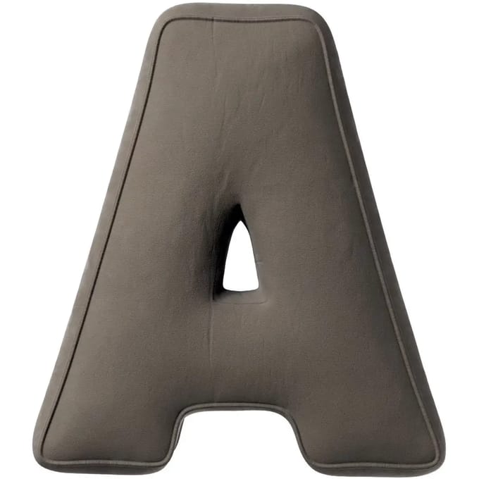 Kussen letter a Yellow Tipi Posh Velvet