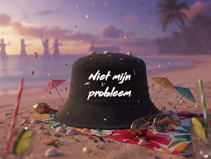 Niet mijn probleem Bucket Hat | Black | Maat XL