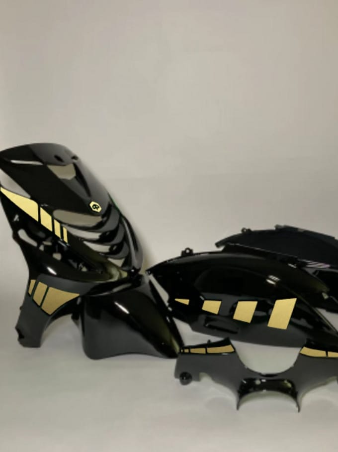 Piaggio Zip Stickerset - Striped - Goud