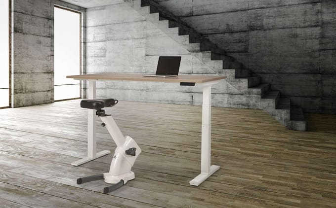 Ergonomisch elektrische verstelbaar zit/sta bureau Teez breed 120CM diep bladkleur Wit framekleur Wit (RAL9010)