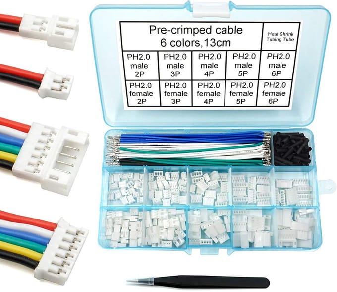 PH 2.0 Connector Set Voorgekrompen Kabels voor Batterij en Arduino Boards
