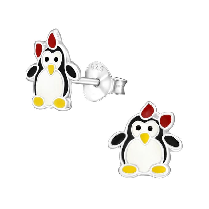 Princess Oorbellen Pinguin - 925 Zilver E-Coating - Dier - ∅9mm