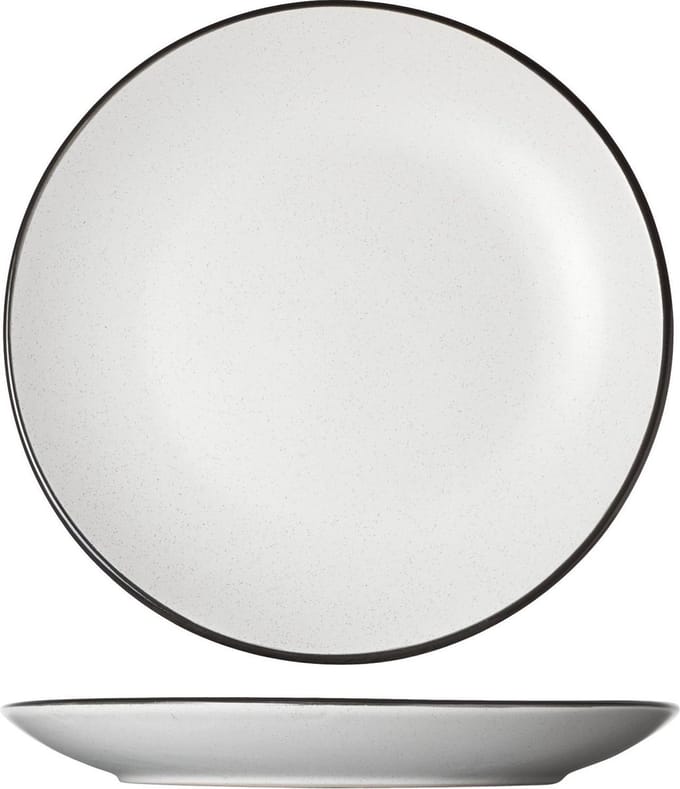 Cosy&Trendy Speckle White Dessertbord - Ø 19.5 cm x 2.5 cm - Set-6
