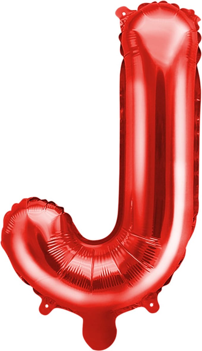 Folieballon letter J - 35cm rood