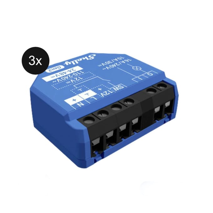 Shelly Gen3 - Slimme Schakelaar - Wi-Fi - Bluetooth Gateway