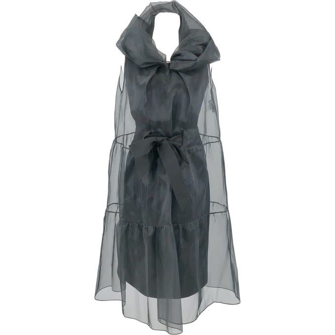 Moschino shift jurk met zwarte tule overlay