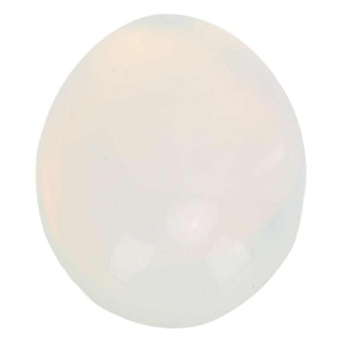 20 stuks Opaal Flatback Cabochon Steentjes met Glad Oppervlakte, Mooie Ovale Stenen voor het Maken van Sieraden white