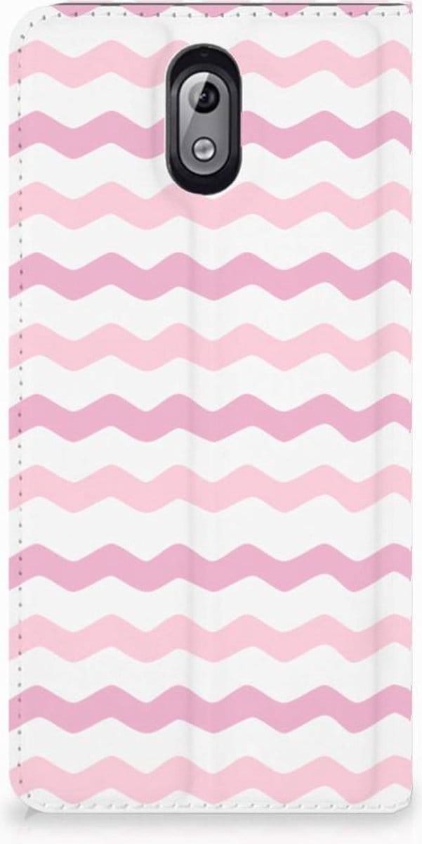 Nokia 3.1 (2018) Hoesje met Magneet Waves Roze