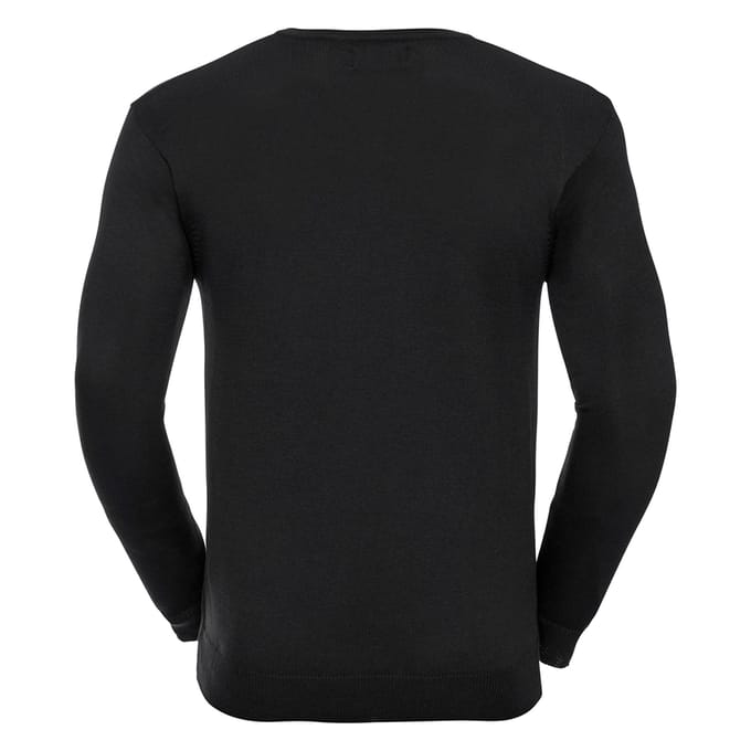 Russell Collection Heren Gebreid V Hals Sweatshirt (Zwart)