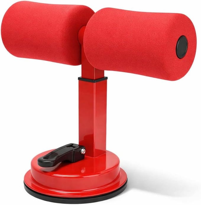 Buikspier Trainer - Sit-up Hulp - Thuis Fitness - Meerdere Oefenmethoden - 28 cm Lengte - Rood