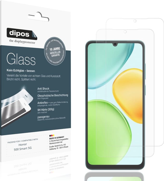 dipos – 2x Matte Pantserfolie geschikt voor Honor 500 Smart 5G | 9H Screenprotector