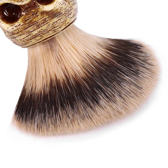 Outil de toilettage pour hommes, maquillage, tête de mort, salon de coiffure, brosse de rasage pour barbe beige
