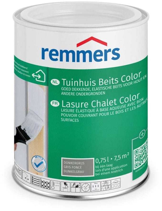 Remmers Tuinhuis Beits Color - Donkergrijs - 2.5 liter