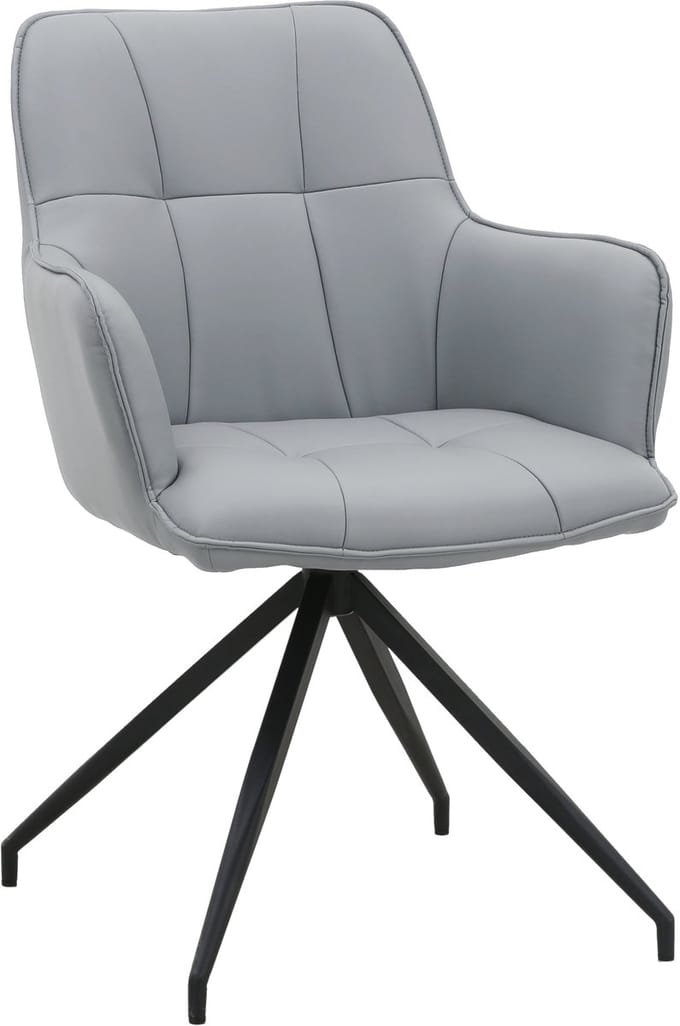 Cardiff-Eetkamerstoel - 2 Pack - Lichtgrijs PU