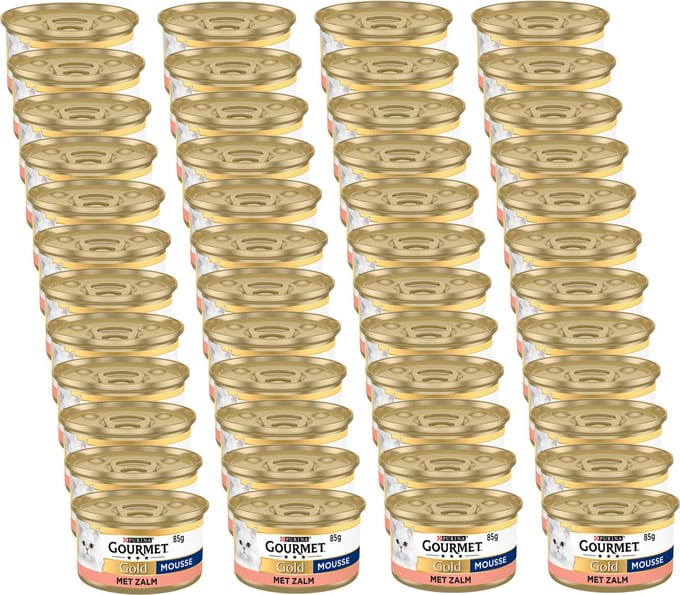 Gourmet Gold Mousse 85 g - Kattenvoer - 48 x Zalm