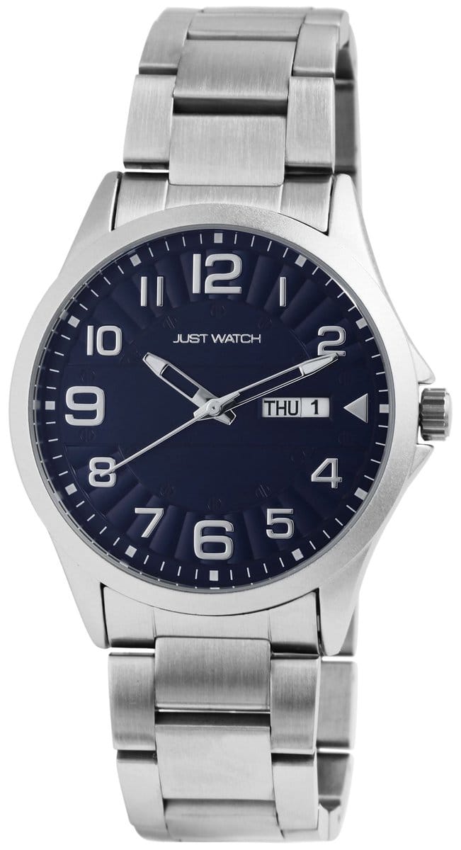 JUST WATCH Herenhorloge roestvrij staal Freddie, datumweergave