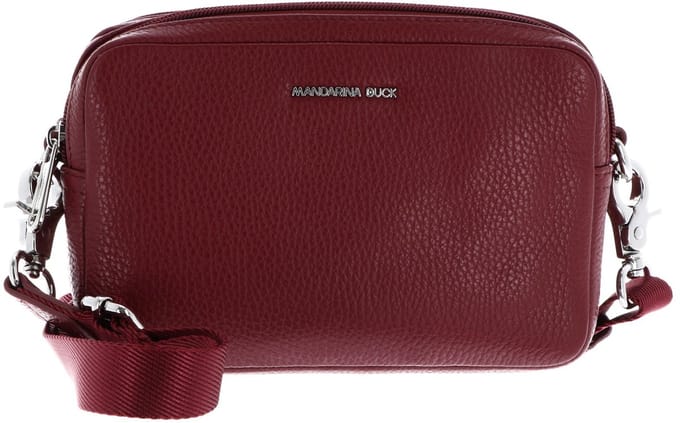 MANDARINA DUCK Leren schoudertas Mellow Leather Crossbody Camera Bag Grape donkerrood