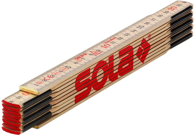 Sola H 2/10 Duimstok - hout - blank - 2m
