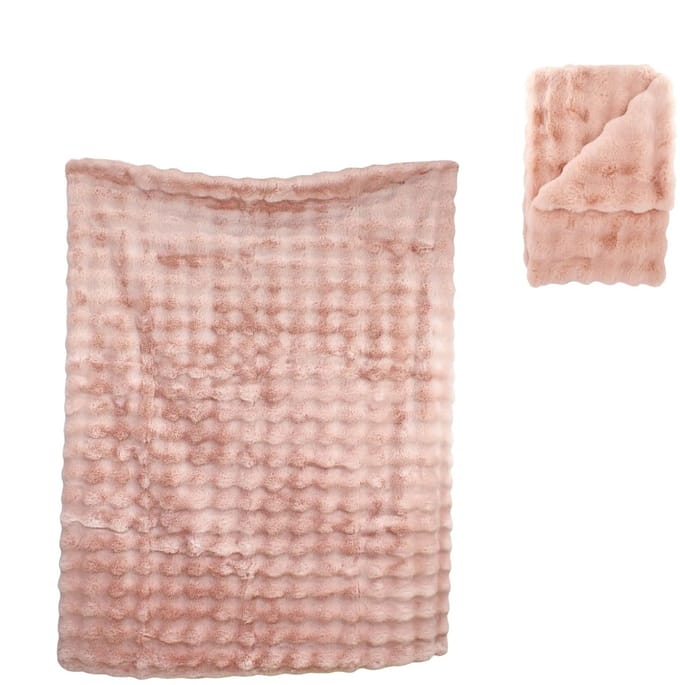 Deken polyester roze - Plaid polyester 170x130x2cm
