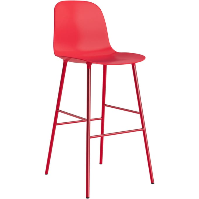 Normann Copenhagen Form Barstoel staal - NormannCopenhagenFormBrightRed - 75 cm
