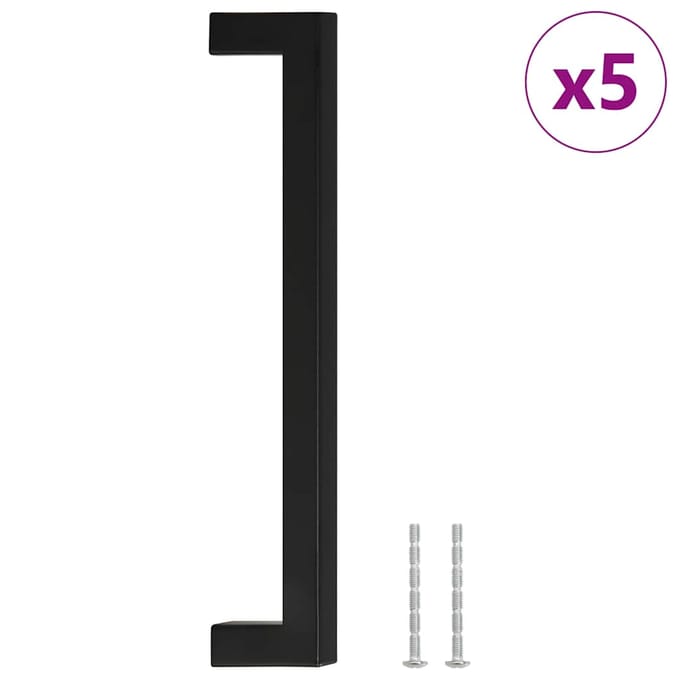 vidaXL - Handvatten - 5 - st - 192 - mm - roestvrij - staal - zwart