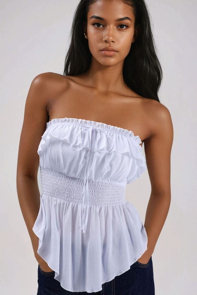 Gerimpelde en Textuur Bandeau Top