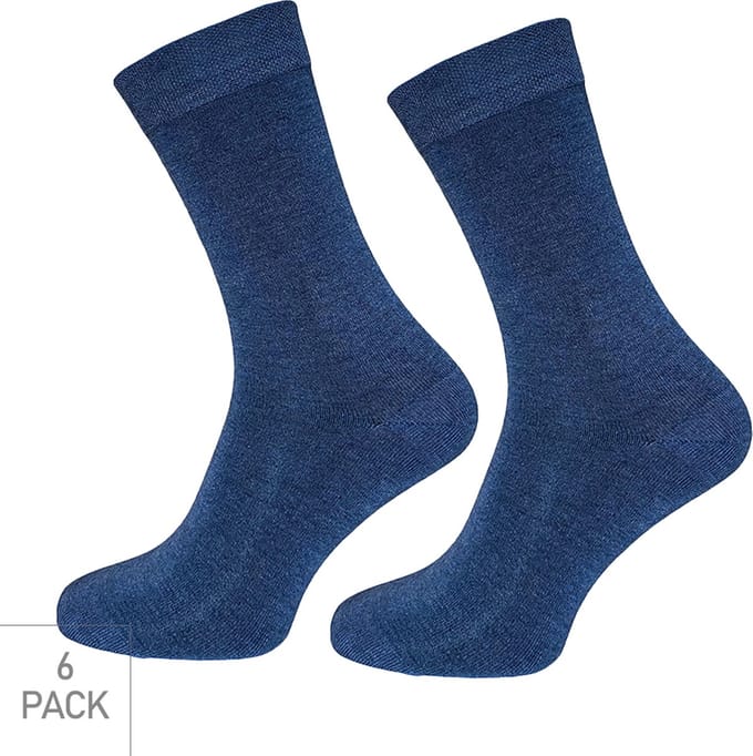 Boru Bamboo - 6-Pack - Nette Sokken - Bamboe - Naadloos - Heren / Dames - jeans - 35-38 - 2301