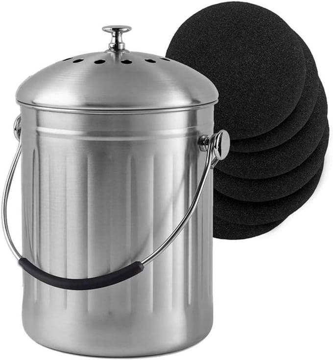 Compost Filter Set - 6 stuks actieve koolstoffilters voor bio-afvalemmer en composteremmer